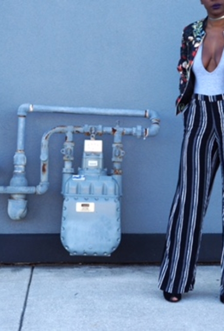 Floral Bomber Jacket + Striped Pant