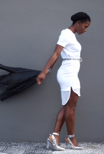 Perspex Heels + White Dress